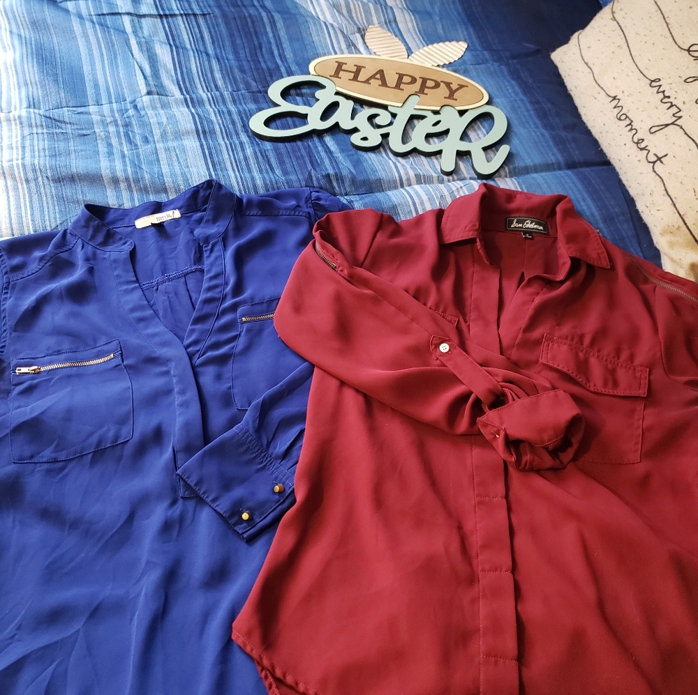 Pack of 2 sheer long sleeve tops!!